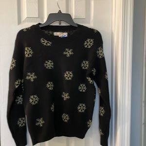 Loft Sweater with snowflakes black size S